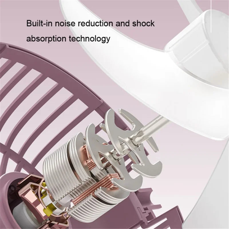 Cute Cat Ear Design Portable Fan USB Rechargeable Cooling Fan with 3 Wine Speed Adjustments, Size L - White