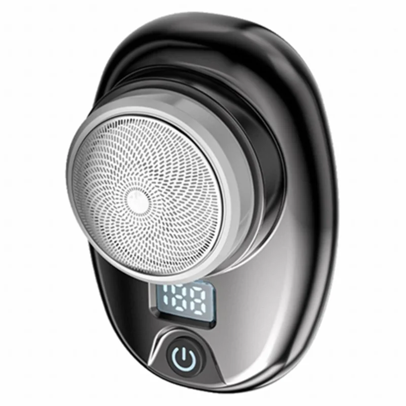 Portable Electric Razor Digital Display Mini Waterproof ABS Rechargeable Cordless Shaver - Gradient Black