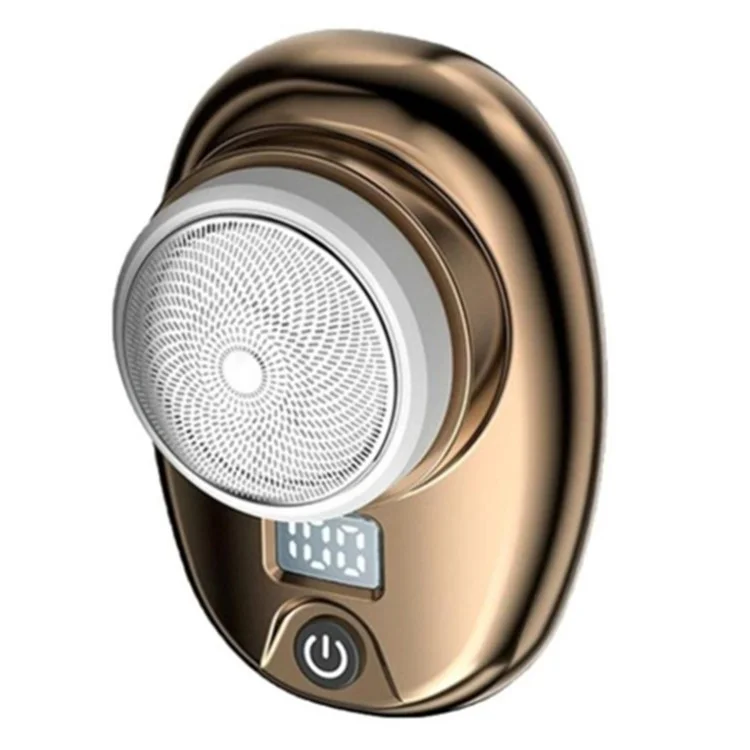 Portable Electric Razor Digital Display Mini Waterproof ABS Rechargeable Cordless Shaver - Gold