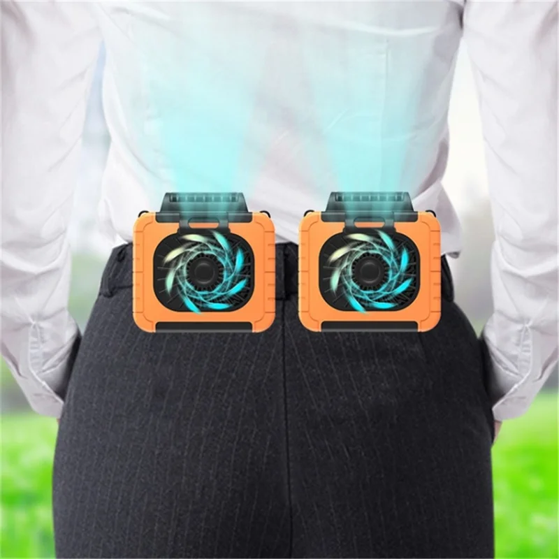 Hanging Neck Fan Summer Cooling Fan 6000mAh Emergency Phone Power Bank - Pink