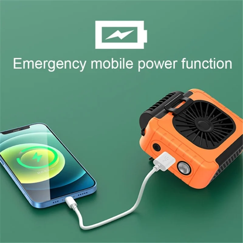 Hanging Neck Fan Summer Cooling Fan 6000mAh Emergency Phone Power Bank - Pink