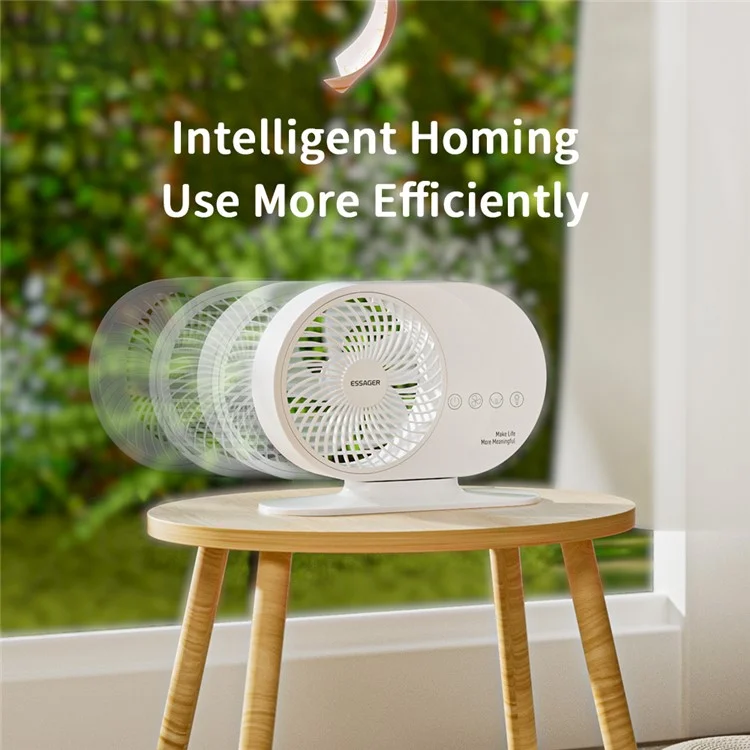 Ventilateur électrique de bureau à design rotatif ESSAGER, 3 niveaux de vitesse de vent, refroidisseur d'été pour la maison et le bureau