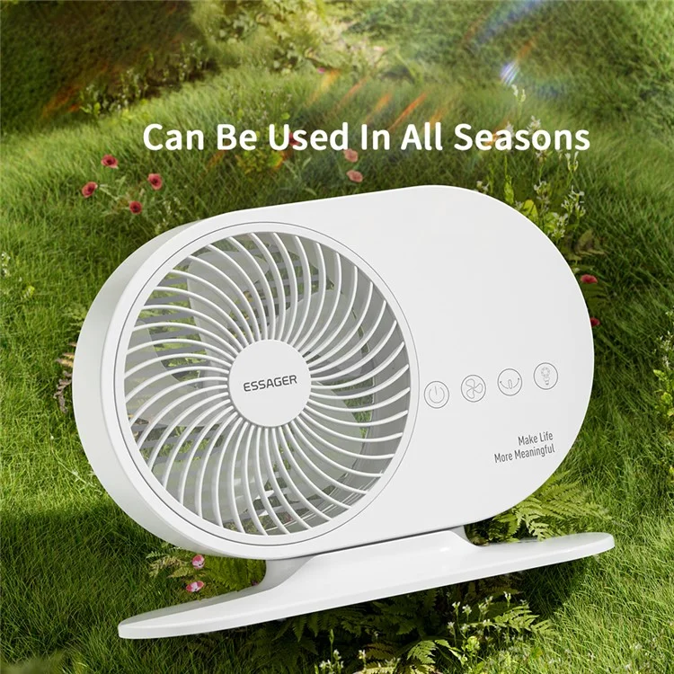 Ventilateur électrique de bureau à design rotatif ESSAGER, 3 niveaux de vitesse de vent, refroidisseur d'été pour la maison et le bureau