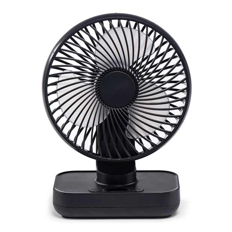 D606Y Digital Display Table Fan Automatic Shaking Head 4 Speeds Adjustable Desk Fan - Black