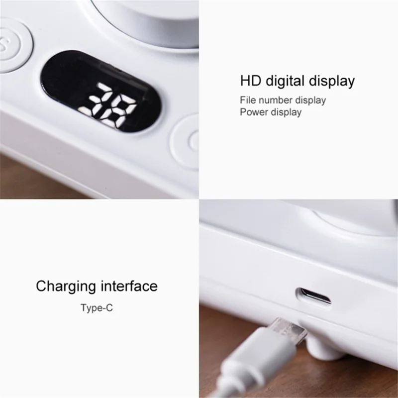 D606Y Digital Display Table Fan Automatic Shaking Head 4 Speeds Adjustable Desk Fan - Black