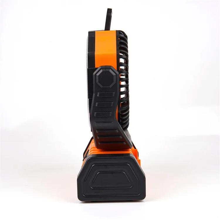 Outdoor Camping-Ventilator mit Beleuchtung, Fernbedienung, doppelten Haken, tragbarer 9000-mAh-Powerbank, Kühlventilator - Orange