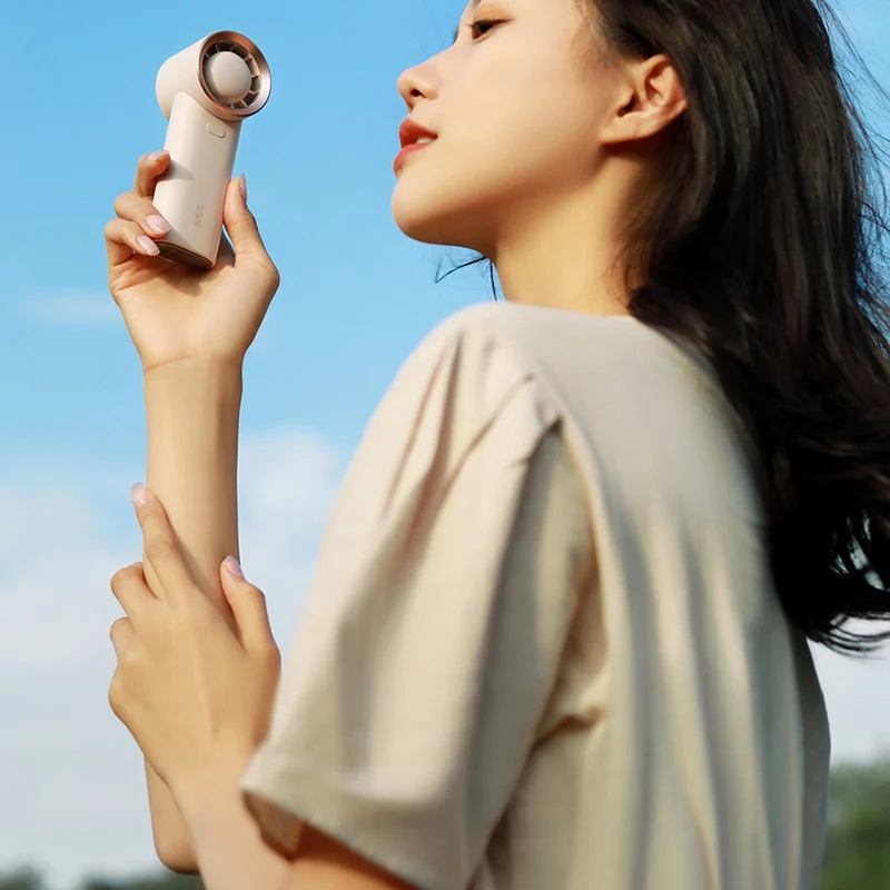 SOTHING 3600mAh Turbo Handheld Fan USB Rechargeable Bladeless Summer Cooling Fan - Green