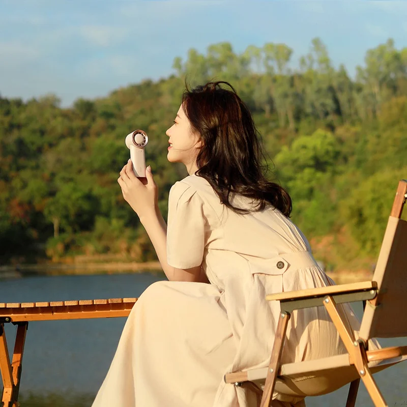 SOTHING 3600mAh Turbo Handheld Fan USB Rechargeable Bladeless Summer Cooling Fan - Green