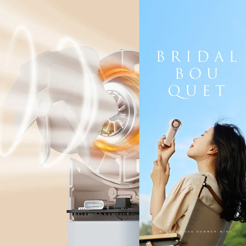 SOTHING 3600mAh Turbo Handheld Fan USB Rechargeable Bladeless Summer Cooling Fan - Green