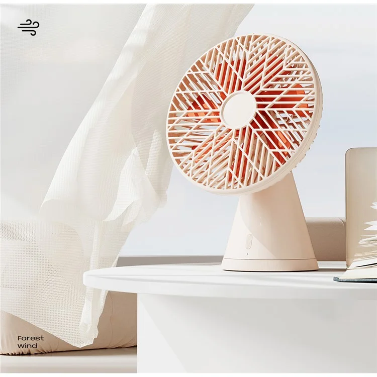 SOTHING Forest Pro Desktop Fan 3 Wind Speeds Shaking Head USB Rechargeable Cooling Fan - Apricot