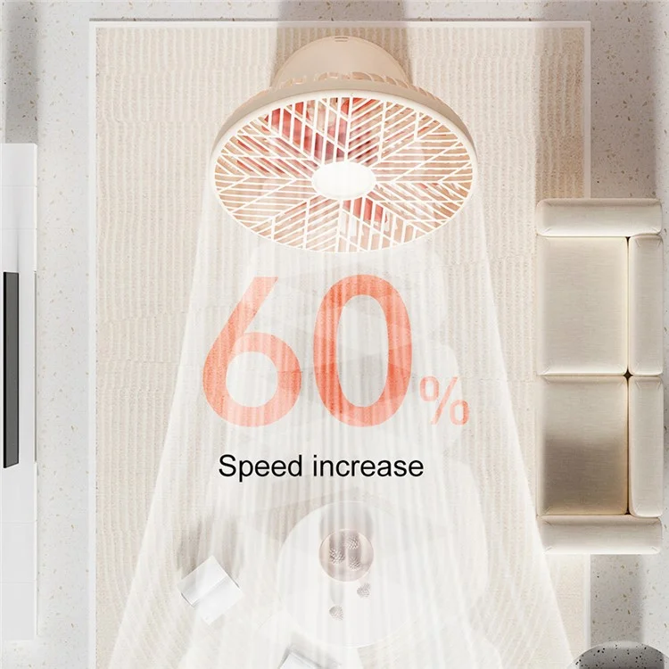 SOTHING Forest Pro Desktop Fan 3 Wind Speeds Shaking Head USB Rechargeable Cooling Fan - Apricot