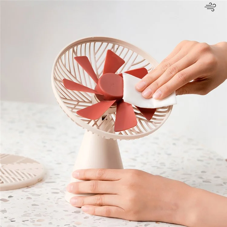 SOTHING Forest Pro Desktop Fan 3 Wind Speeds Shaking Head USB Rechargeable Cooling Fan - Apricot