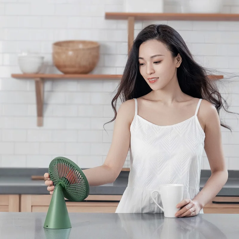 SOTHING Forest Desktop Fan USB Powered Mute Summer Cooling Fan for Home Office, EU Plug - Green