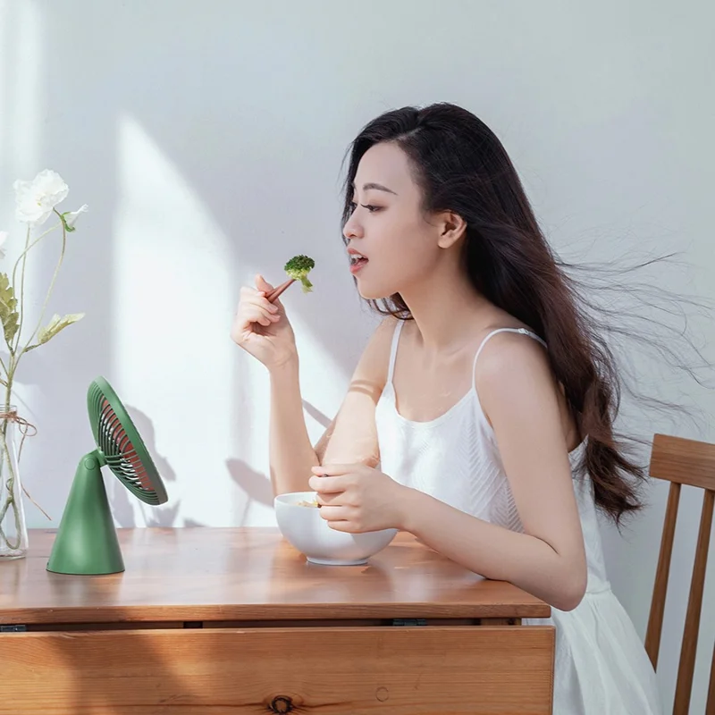 SOTHING Forest Desktop Fan USB Powered Mute Summer Cooling Fan for Home Office, EU Plug - Green