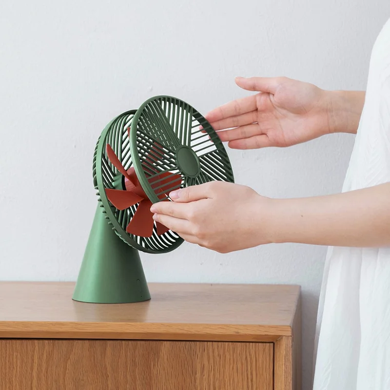 SOTHING Forest Desktop Fan USB Rechargeable Mute Cooling Fan with 3 Wind Speeds - Green