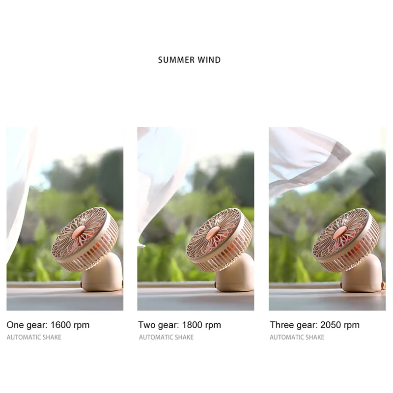 SOTHING Muguet Multifunction Desktop Fan Night Light USB Rechargeable Cooling Fan with Remote Control - Green