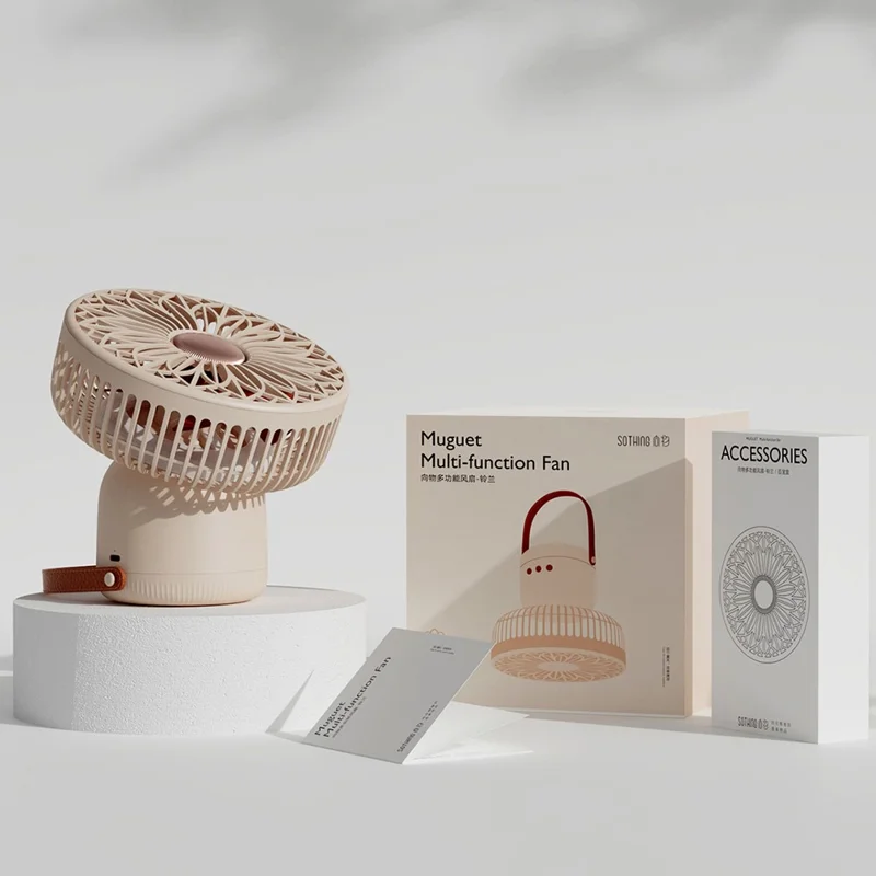 SOTHING Muguet Multifunction Desktop Fan Night Light USB Rechargeable Cooling Fan with Remote Control - Green