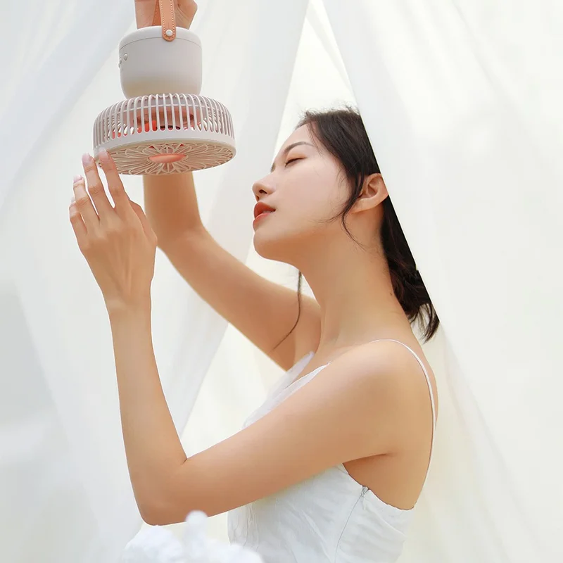 SOTHING Muguet Multifunction Desktop Fan Night Light USB Rechargeable Cooling Fan with Remote Control - Green