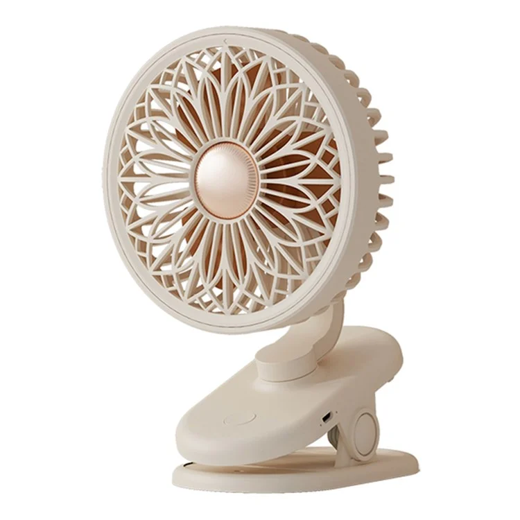 SOTHING Galsang Flower Clip-on Fan USB Recargable Ventilador de Escritorio Silencioso, 2000mAh - Albaricoque