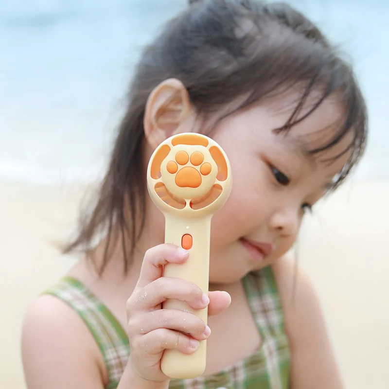 SOTHING FUN Portable Handheld Fan Cute Cat's Paw 3 Speed Fan Cooler Mini USB Strong Wind Personal Electric Small Fan - Blue