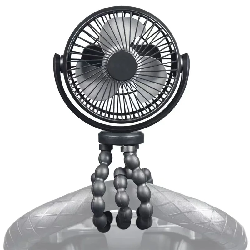 F1 Desktop Flexible Tripod Clip-On Small Fan Portable Mini Fan Outdoor Mute Stroller Handheld Fan - Blue