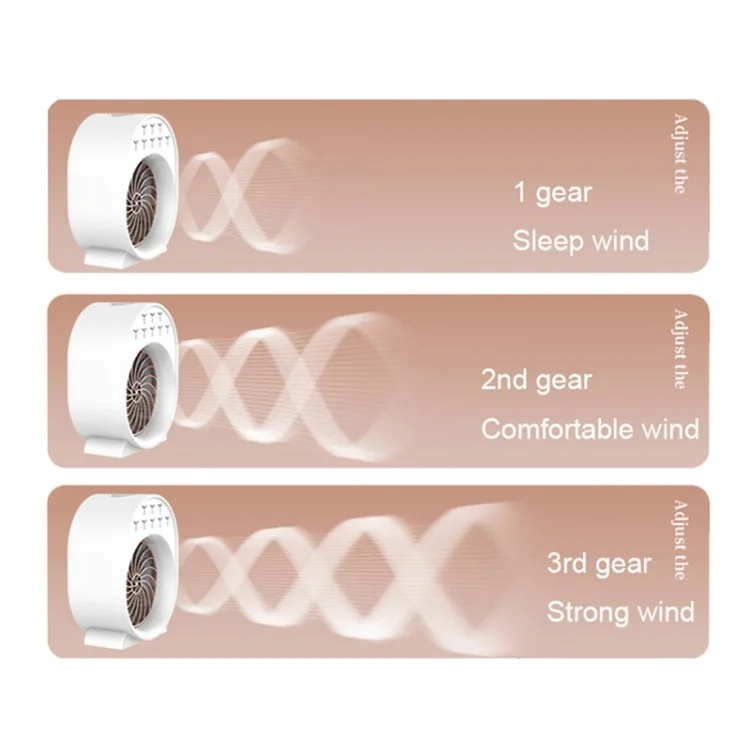 USB-betriebener Luftbefeuchter-Tischventilator, Nebelventilator mit Nachtbeleuchtung - Weiß