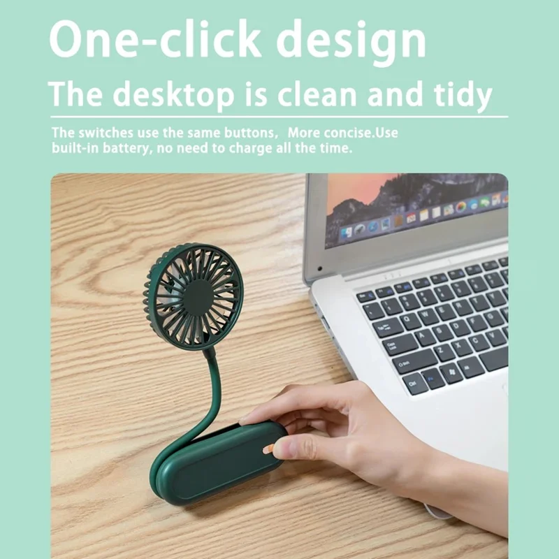 N2 Portable Handheld Fan Brushless Motor Neck-Mounted Mini Cooling Fan - Pink