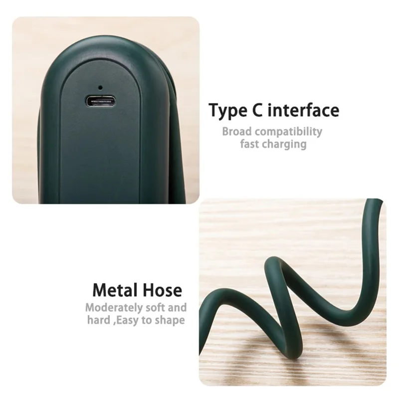 N2 Portable Handheld Fan Brushless Motor Neck-Mounted Mini Cooling Fan - Pink