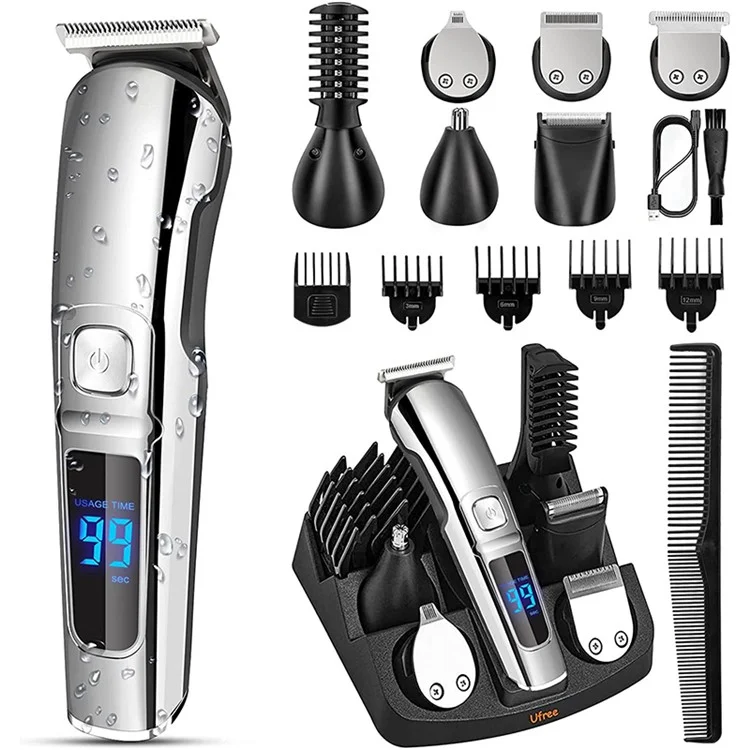 UFREE UF-1176 Multifunktionales Smart Hair Grooming Kit Elektrischer Haarschneider, Digitales Display Rasierer