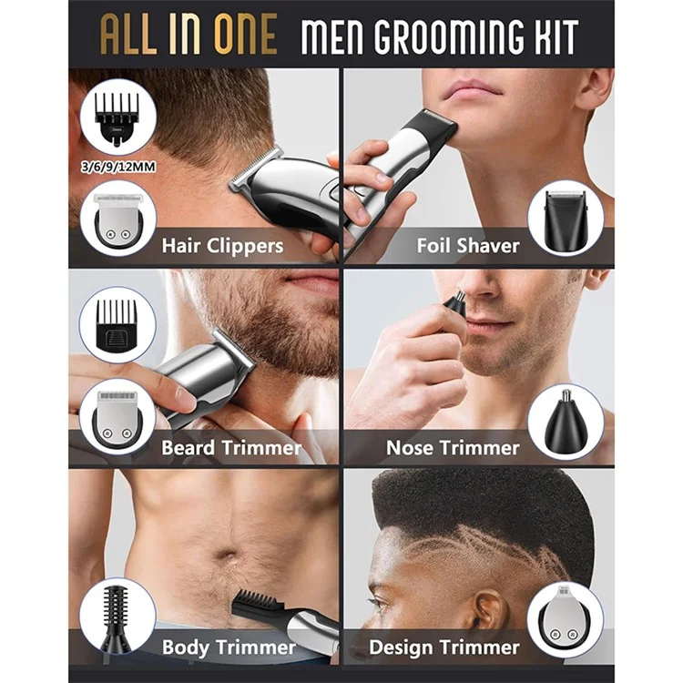 UFREE UF-1176 Multifunktionales Smart Hair Grooming Kit Elektrischer Haarschneider, Digitales Display Rasierer