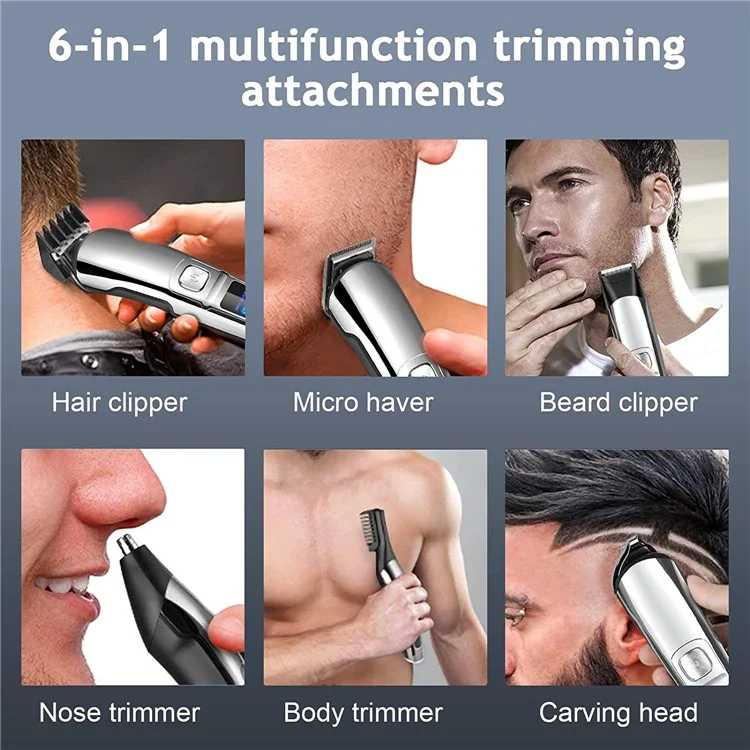 UFREE UF-1176 Multifunktionales Smart Hair Grooming Kit Elektrischer Haarschneider, Digitales Display Rasierer