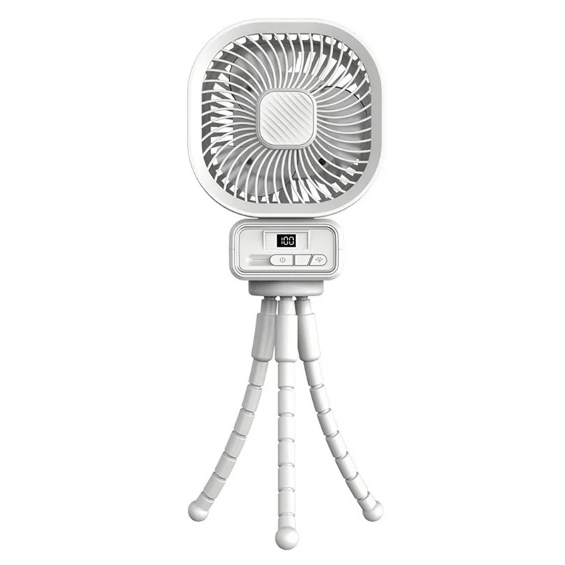 A28 6-Inch Multi-Functional Oscillating Cooling Fan with Tripod for Baby Stroller, Camping - White