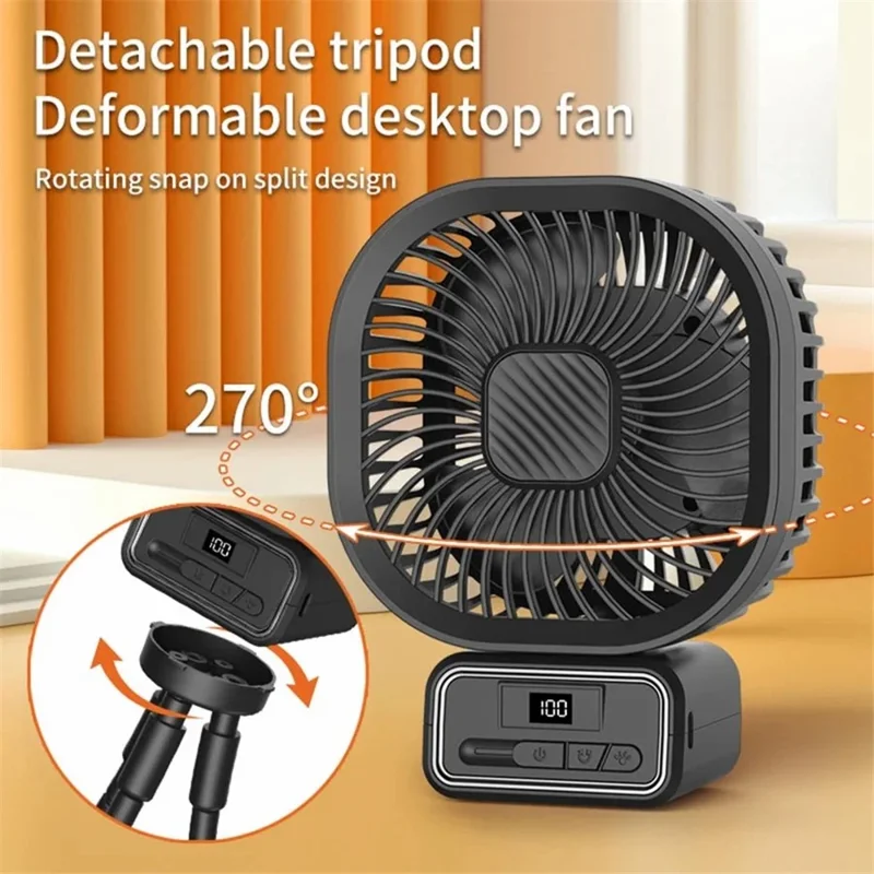 A28 6-Inch Multi-Functional Oscillating Cooling Fan with Tripod for Baby Stroller, Camping - White