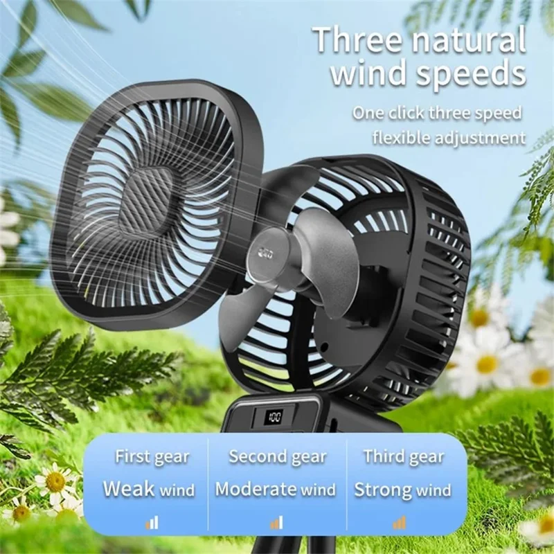 A28 6-Inch Multi-Functional Oscillating Cooling Fan with Tripod for Baby Stroller, Camping - White