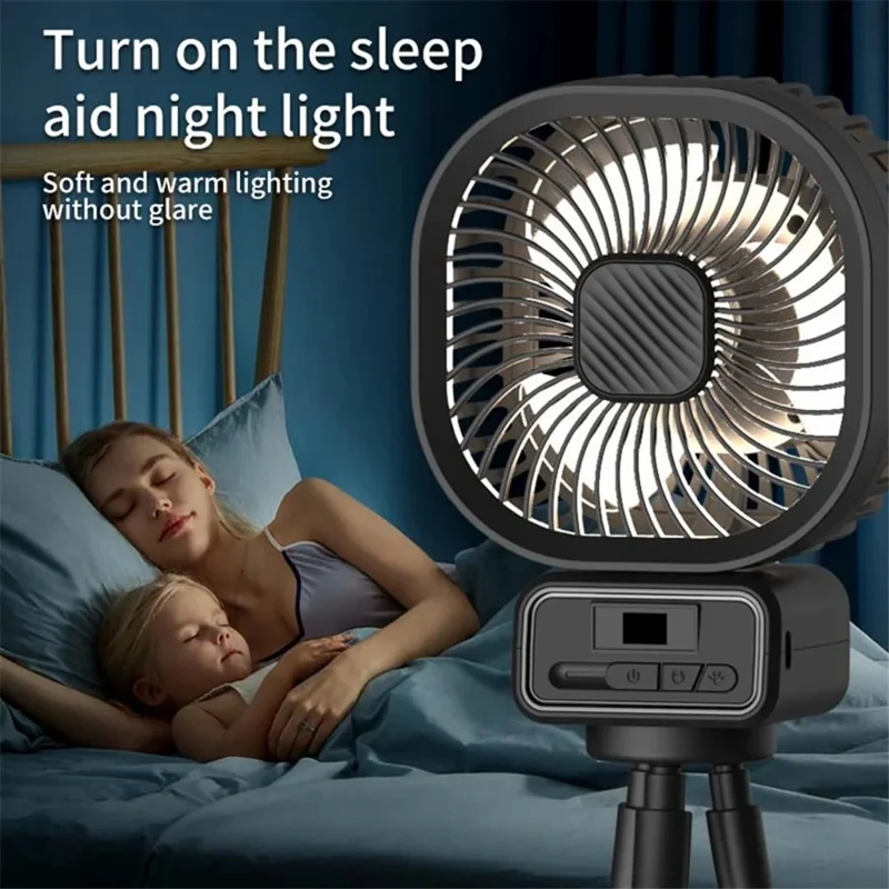 A28 6-Inch Multi-Functional Oscillating Cooling Fan with Tripod for Baby Stroller, Camping - White