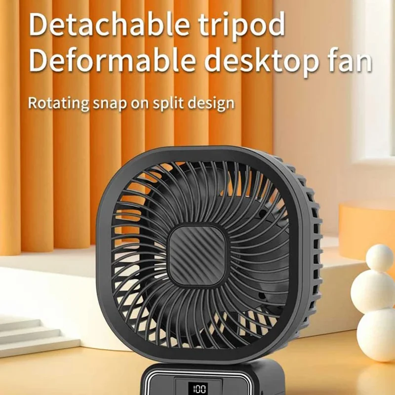 A28 6-Inch Multi-Functional Oscillating Cooling Fan with Tripod for Baby Stroller, Camping - White