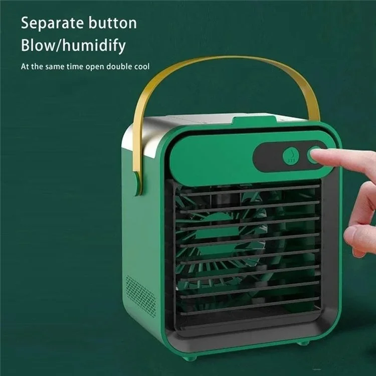 F80 Mini Desktop Air Conditioning Cooling Fan Summer USB Rechargeable Mist Diffuser Air Cooler - Green