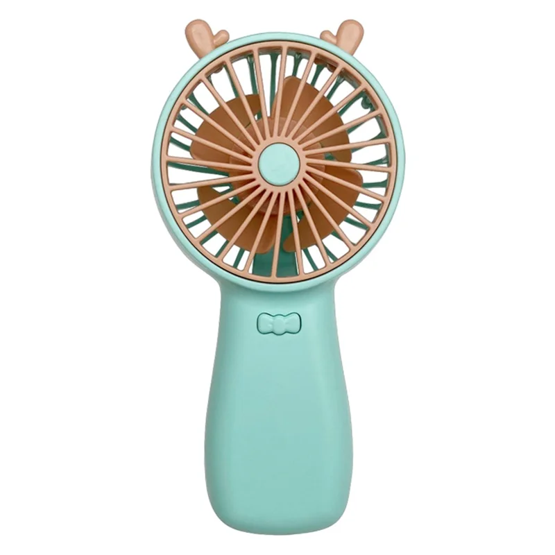 8815 USB Rechargeable Hand-held Fan Mini Summer Cooling Fan with Phone Holder Base - Cyan