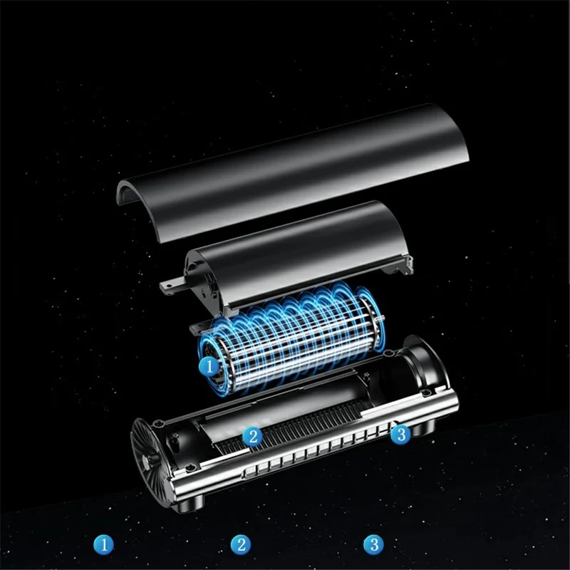 F80 bilplads bag mini ventilator skrivebordsbærbar køleventilator - Grå