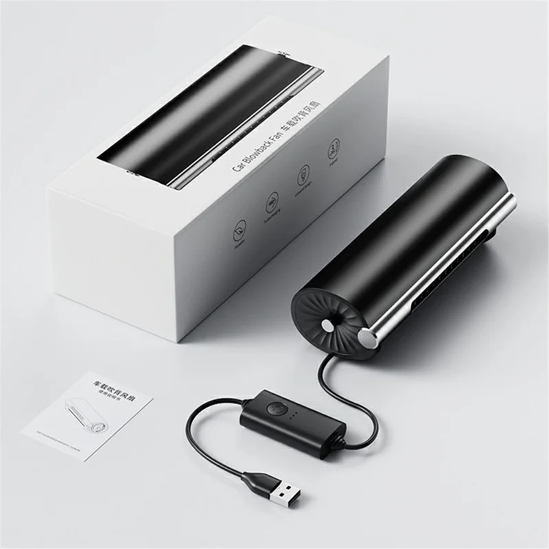 F80 bilplads bag mini ventilator skrivebordsbærbar køleventilator - Grå