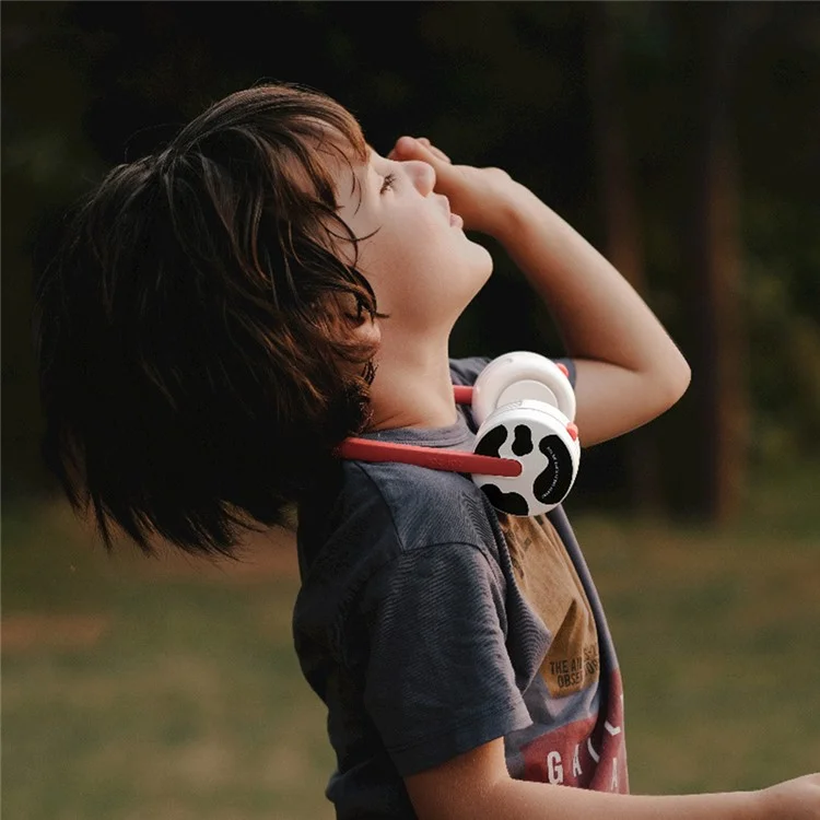 ZOYZOII F8 Ventilateur de Refroidissement à Trois Vitesses pour Enfants, Ventilateur à Cou Sans Lames - Noeud Papillon