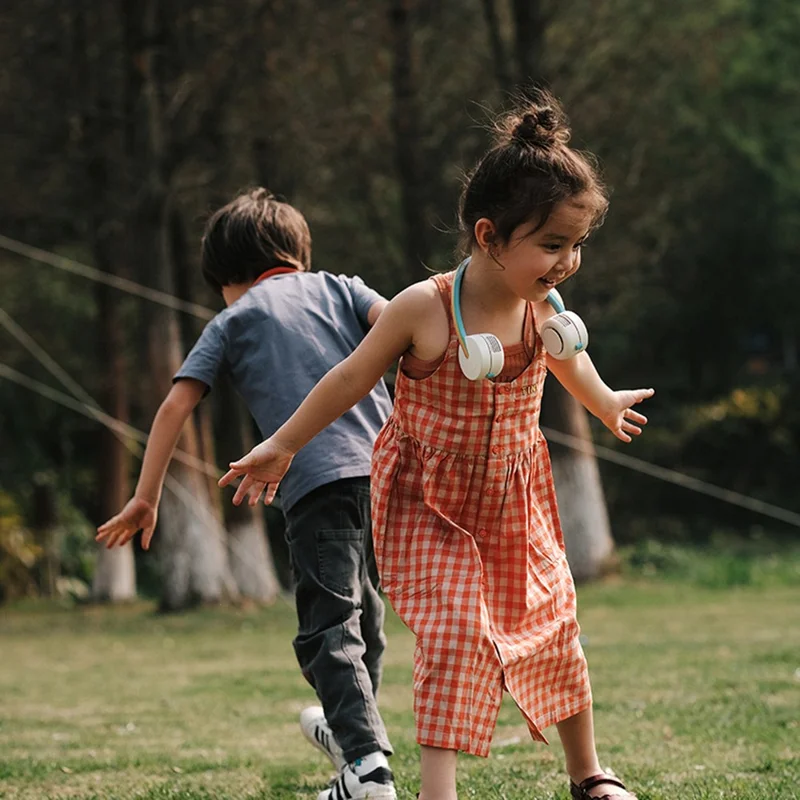 ZOYZOII F8 Ventilateur de Cou Refroidisseur à Trois Vitesses pour Enfants sans Lame - Fusée