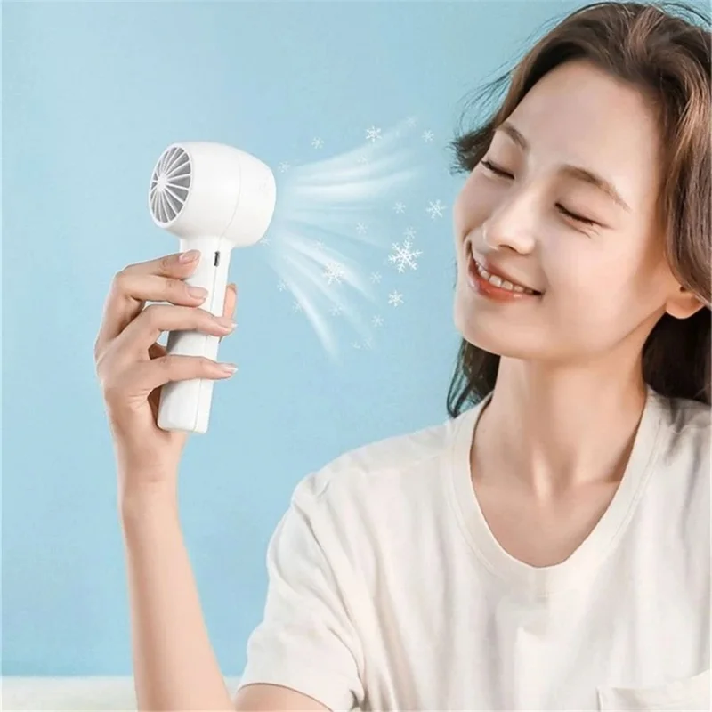 YL-007 Digital Display Mini Handheld Fan with Semiconductor Cooling Ball - Baby Blue