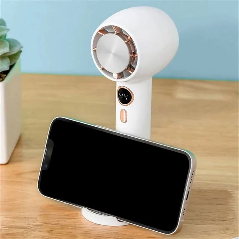 YL-007 Digital Display Mini Handheld Fan with Semiconductor Cooling Ball - Baby Blue