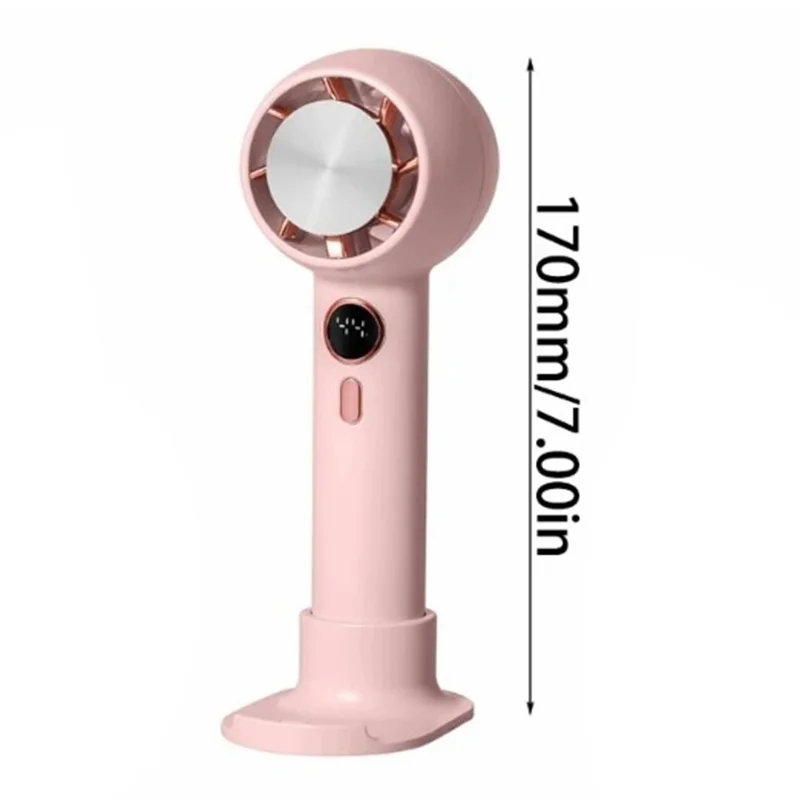 YL-007 Digital Display Mini Handheld Fan with Semiconductor Cooling Ball - Baby Blue