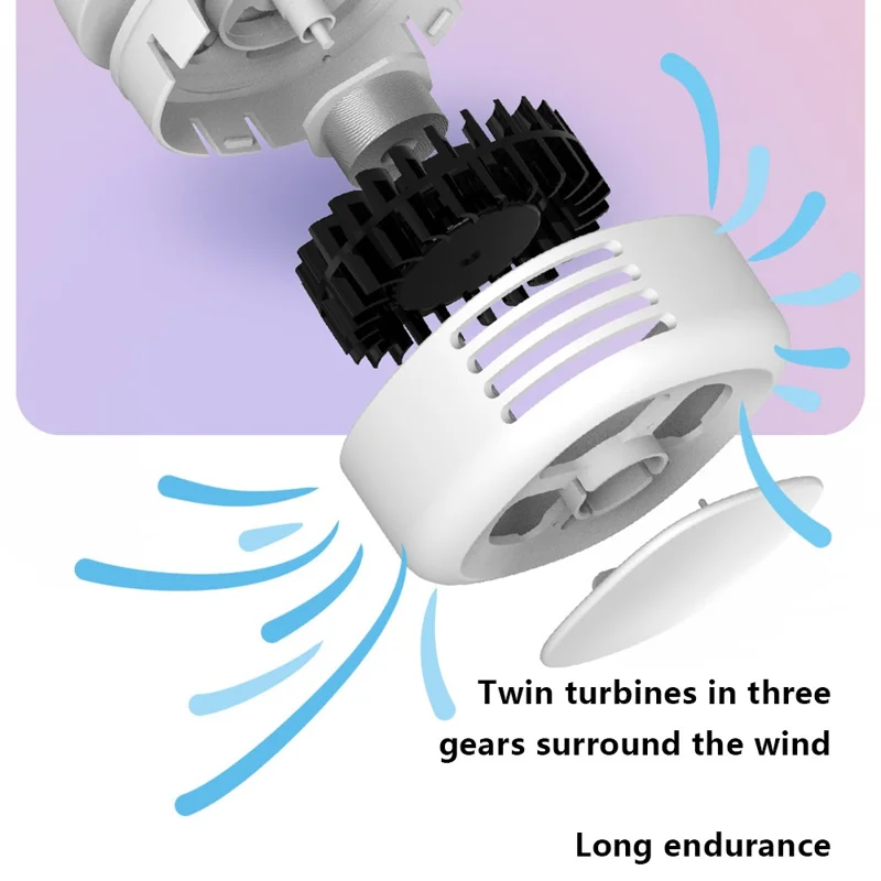 G02 Hanging Neck Fan 3 Speeds Bladeless Neckband Fan Portable Mini Air Cooler - White