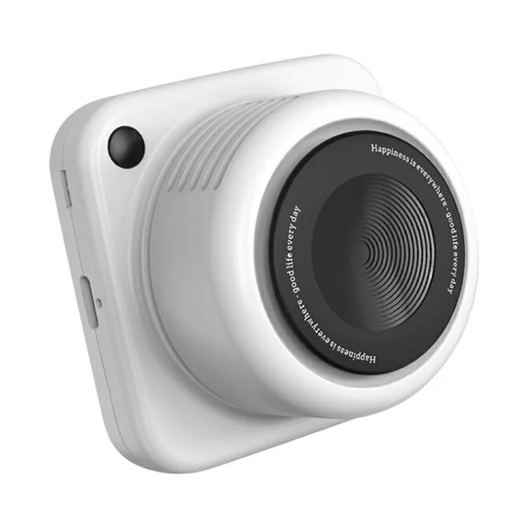 G01 Camera Shape Mini Cooling Fan 3-Gear Wind Speed Summer Fan Cooler with Neck Rope - White