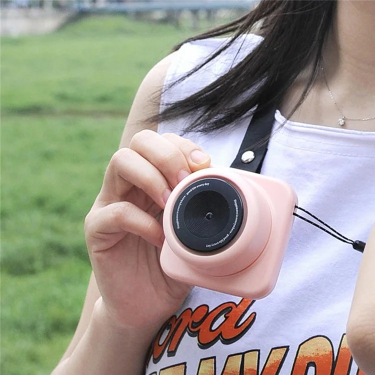 G01 Camera Shape Mini Cooling Fan 3-Gear Wind Speed Summer Fan Cooler with Neck Rope - White