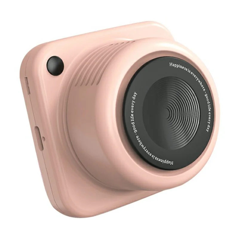 G01 Camera Shape Mini Cooling Fan 3-Gear Wind Speed Summer Fan Cooler with Neck Rope - Pink