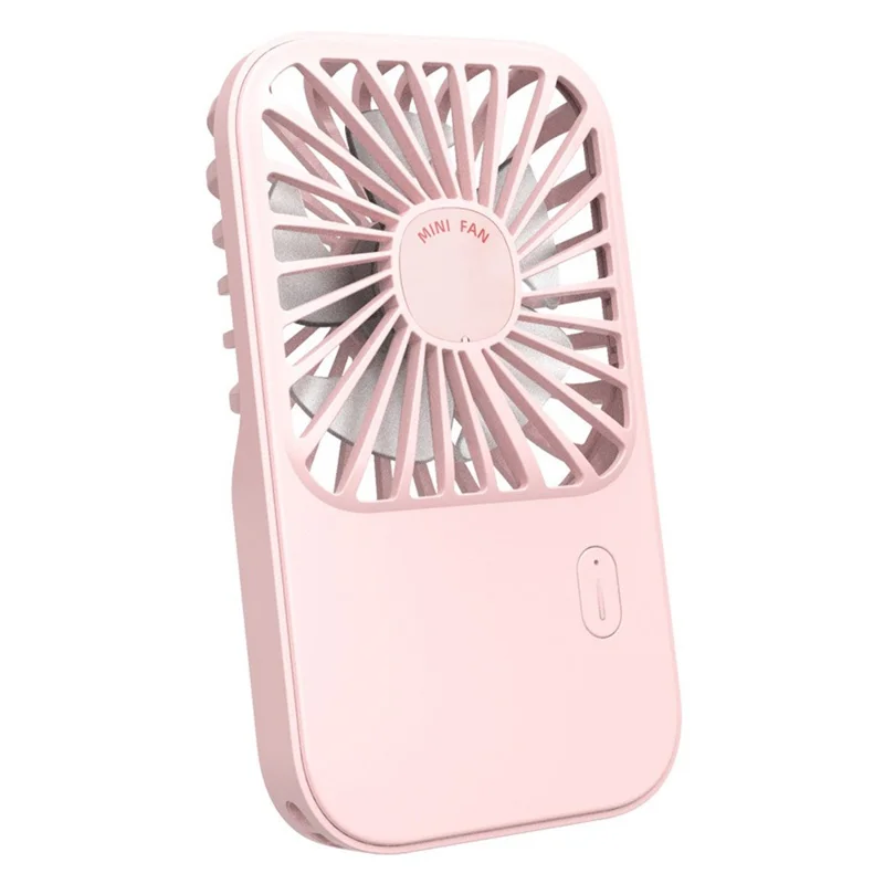 S-F30 Mini Desktop Handheld Fan Cooler Ultra Thin Summer Cooling Fan with Wrist Strap - Pink